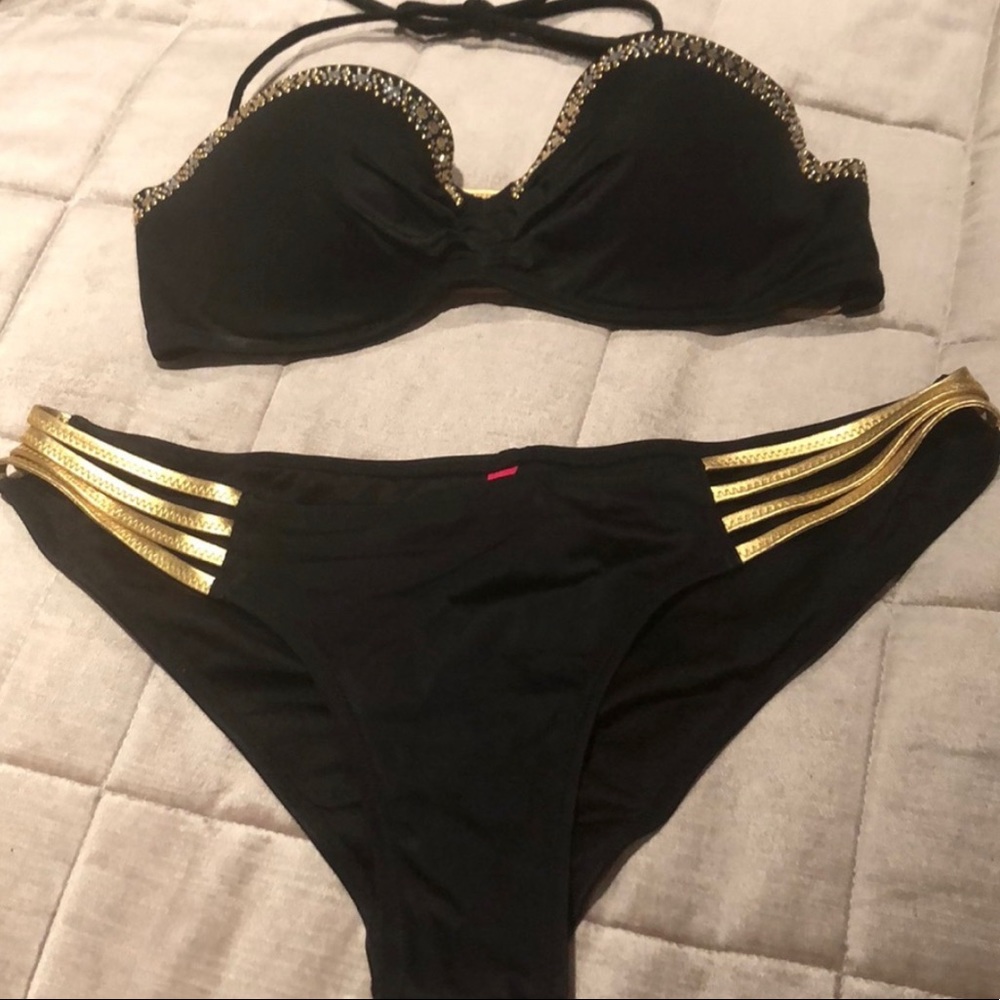 Victoria Secret Black & Gold Bikini
